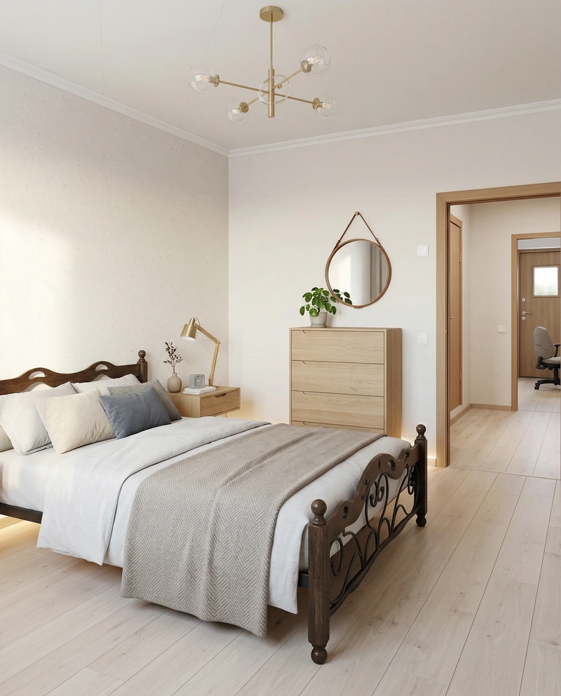 Дизайн интерьера в стиле Сканди — Спальня от нейросети RoomGPT