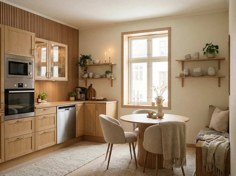 Дизайн интерьера в стиле Хюгге — Кухня от нейросети RoomGPT