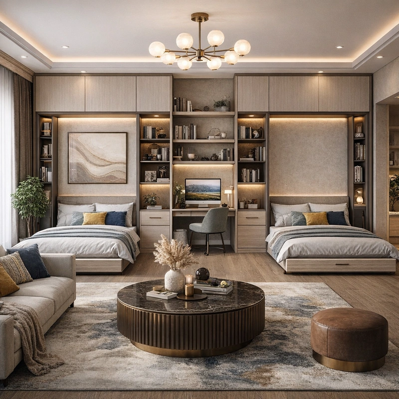 Дизайн интерьера в стиле Эклектика — Гостиная от нейросети RoomGPT