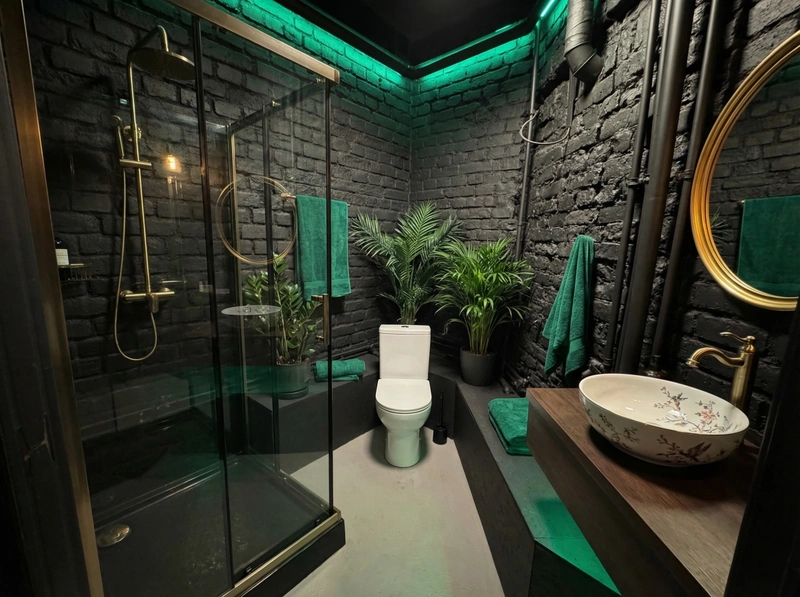 Дизайн ванной в стиле Британский — фото интерьера от нейросети RoomGPT