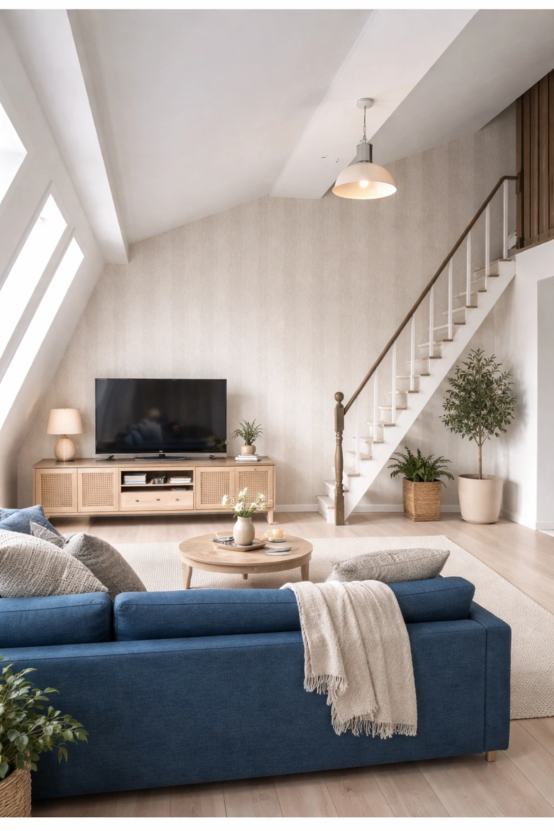 Дизайн интерьера в стиле Хюгге — Гостиная от нейросети RoomGPT