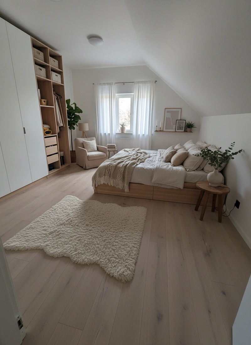 Дизайн интерьера в стиле Хюгге — Спальня от нейросети RoomGPT