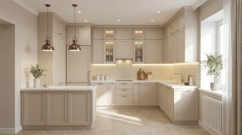 Дизайн интерьера в стиле Классика — Кухня от нейросети RoomGPT