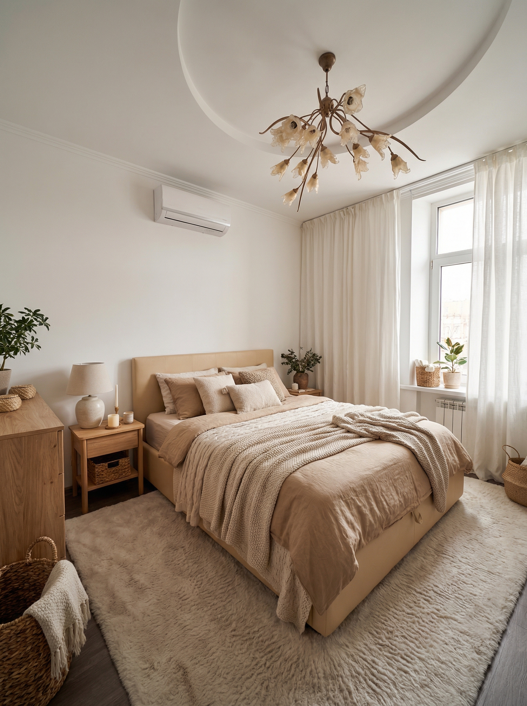 Дизайн спальни в стиле Хюгге — фото интерьера от нейросети RoomGPT