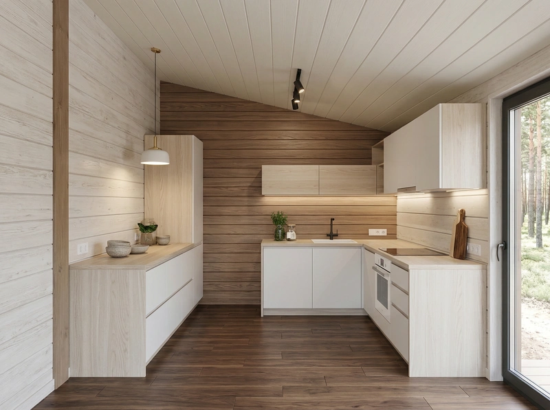 Дизайн кухни в стиле Сканди — фото интерьера от нейросети RoomGPT