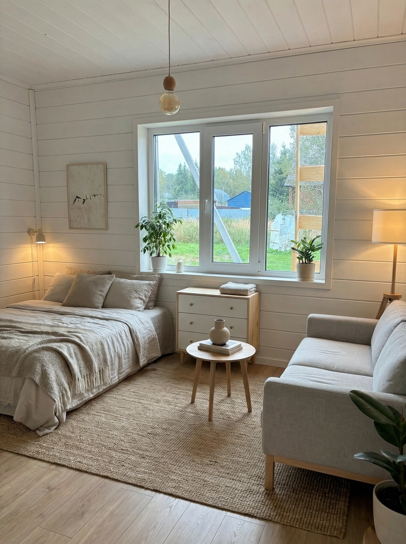 Дизайн интерьера в стиле Сканди — Гостиная от нейросети RoomGPT