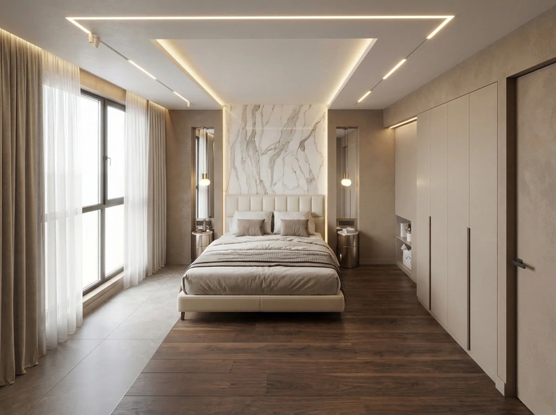 Дизайн интерьера в стиле Минимализм — Спальня от нейросети RoomGPT