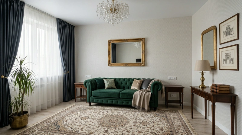 Дизайн интерьера в стиле Классика — Гостиная от нейросети RoomGPT