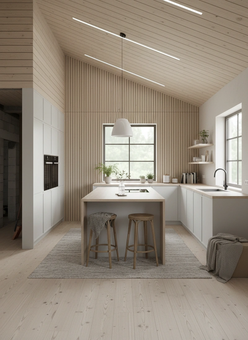 Дизайн интерьера в стиле Хюгге — Кухня от нейросети RoomGPT