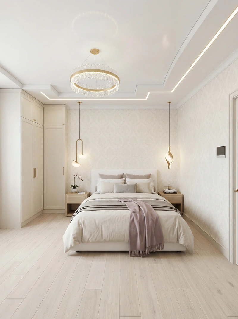 Дизайн спальни в стиле Классика — фото интерьера от нейросети RoomGPT