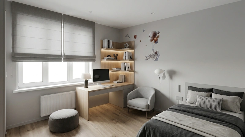 Дизайн детской в стиле Минимализм — фото интерьера от нейросети RoomGPT