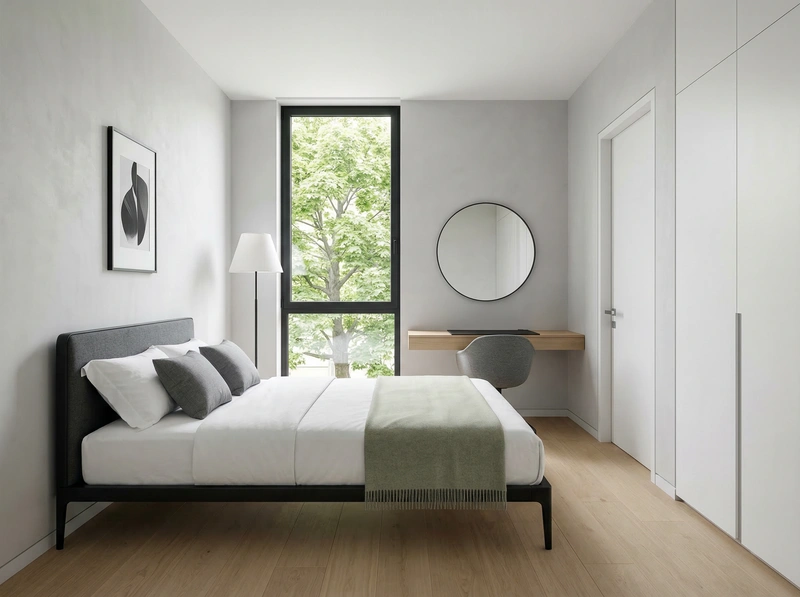 Дизайн интерьера в стиле Минимализм — Спальня от нейросети RoomGPT