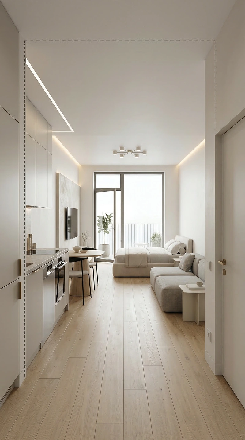 Дизайн интерьера в стиле Минимализм — Гостиная от нейросети RoomGPT