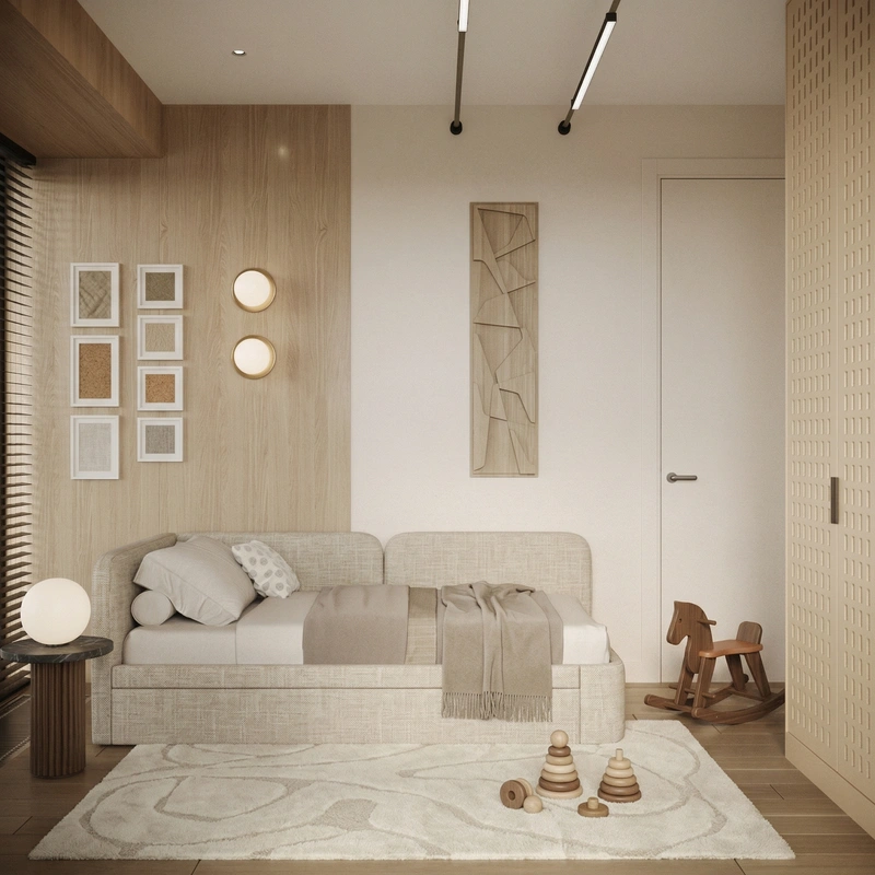 Дизайн детской в стиле Минимализм — фото интерьера от нейросети RoomGPT