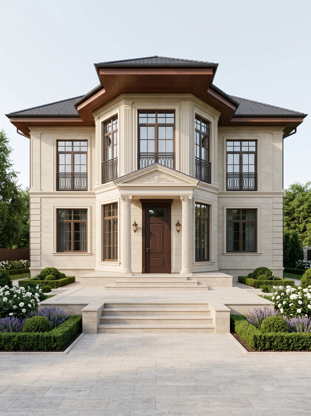 Дизайн фасада в стиле Неоклассика — Фасад от нейросети RoomGPT