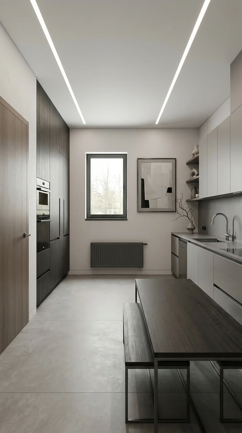 Дизайн интерьера в стиле Минимализм — Кухня от нейросети RoomGPT