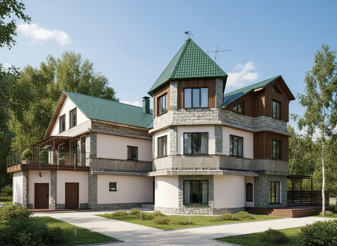 Дизайн фасада в стиле Сканди — фото от нейросети RoomGPT
