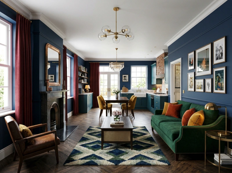 Дизайн гостиной в стиле Британский — фото интерьера от нейросети RoomGPT