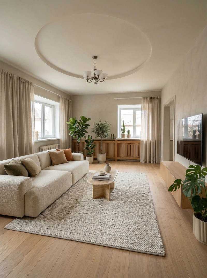 Дизайн интерьера в стиле Минимализм — Гостиная от нейросети RoomGPT