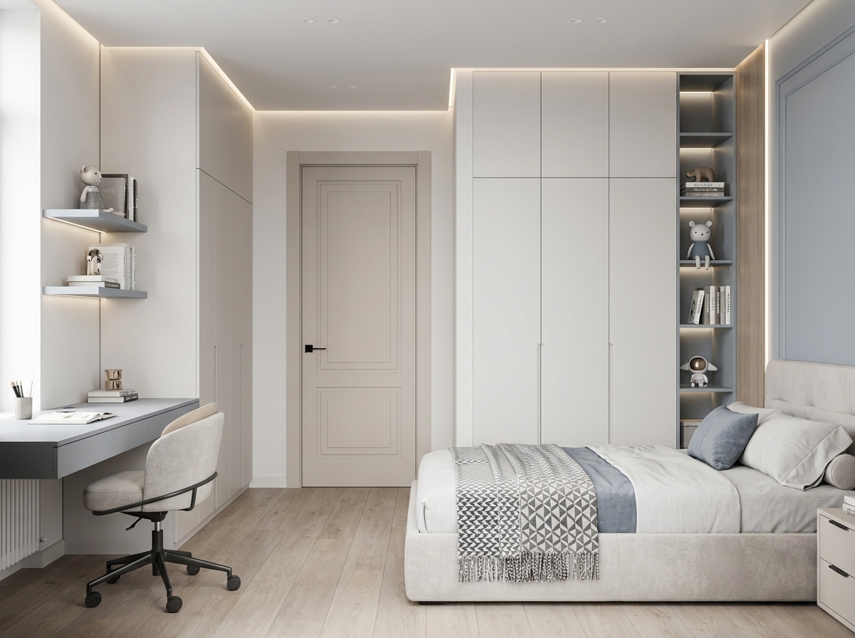 Дизайн детской в стиле Минимализм — фото интерьера от нейросети RoomGPT