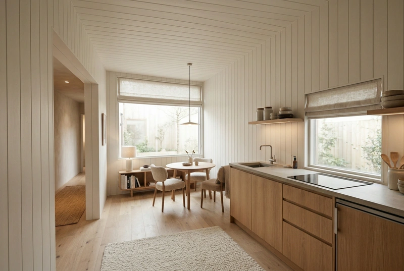 Дизайн гостиной в стиле Хюгге — фото интерьера от нейросети RoomGPT