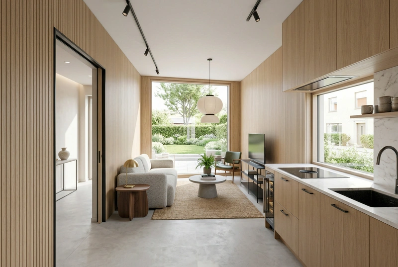 Дизайн гостиной в стиле Сканди — фото интерьера от нейросети RoomGPT