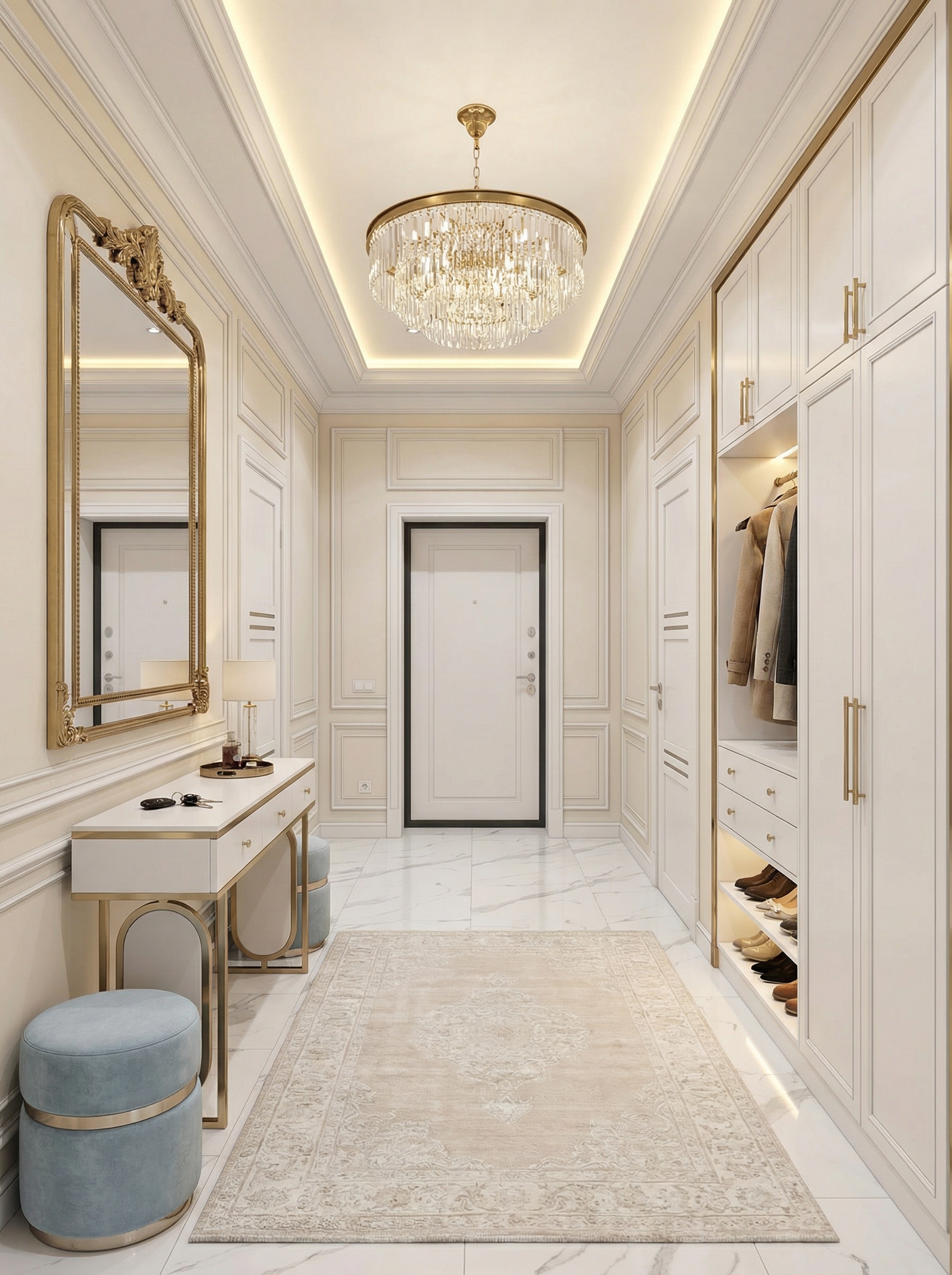 Дизайн гостиной в стиле Неоклассика — фото интерьера от нейросети RoomGPT