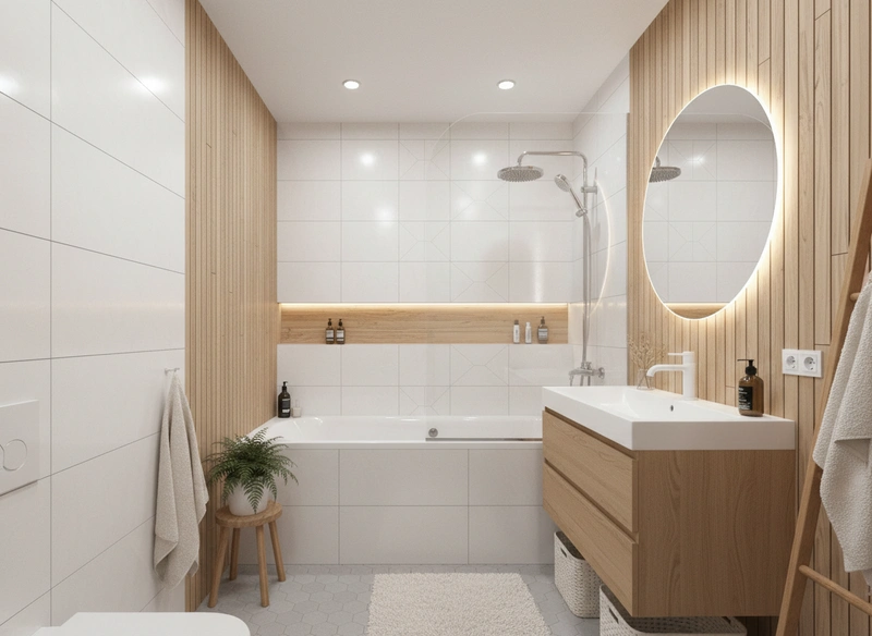 Дизайн интерьера в стиле Хюгге — Ванная от нейросети RoomGPT