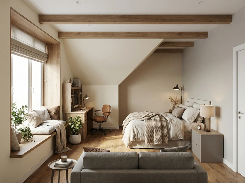 Дизайн интерьера в стиле Хюгге — Спальня от нейросети RoomGPT