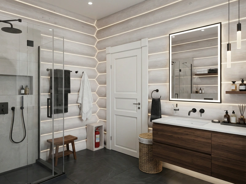 Дизайн интерьера в стиле Контемпорари — Ванная от нейросети RoomGPT