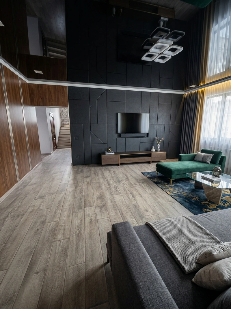 Дизайн интерьера в стиле Контемпорари — Гостиная от нейросети RoomGPT