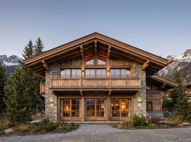 Фасад в стиле Шале