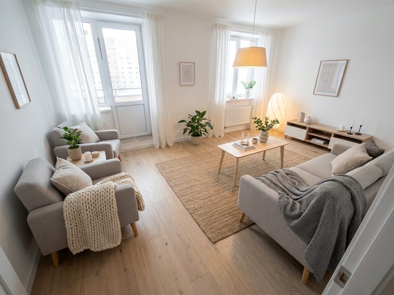 Интерьер в стиле Хюгге — пример дизайна квартиры | RoomGPT