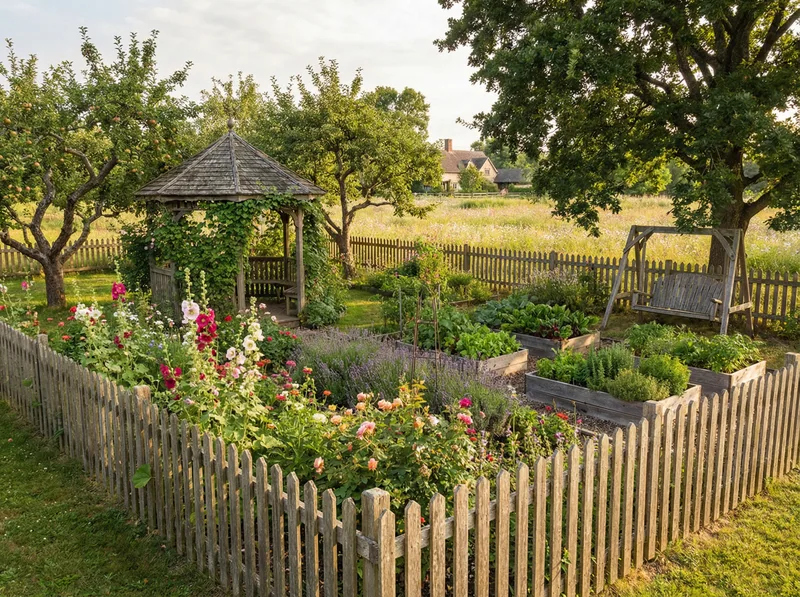 Ландшафтный дизайн в стиле Деревенский кантри