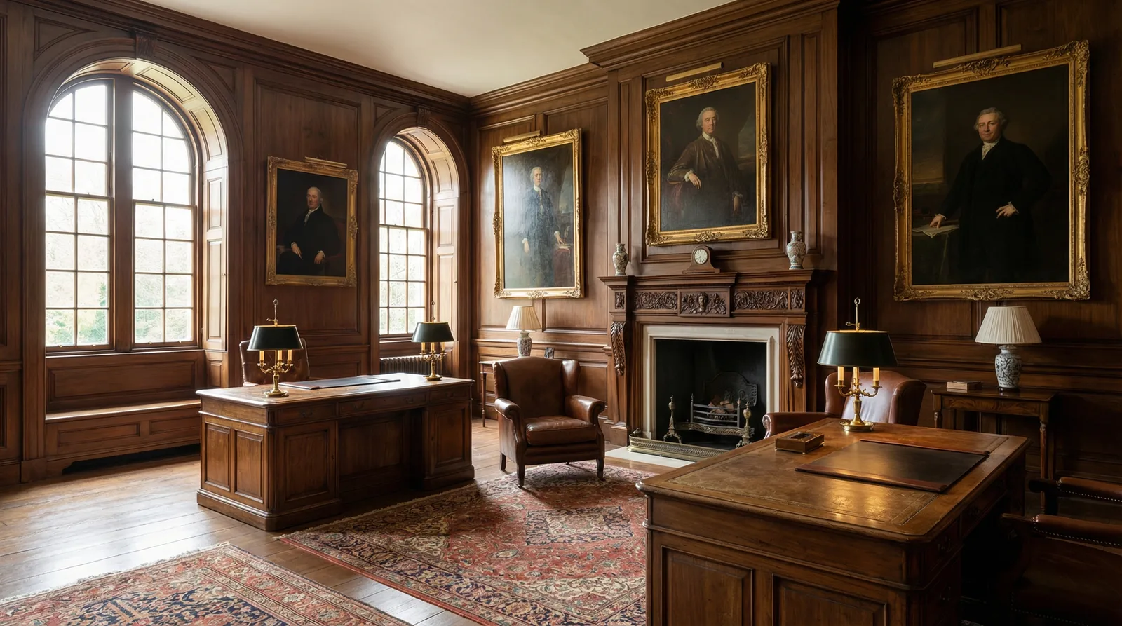 Деревянные панели в стиле Британский — пример интерьера | RoomGPT