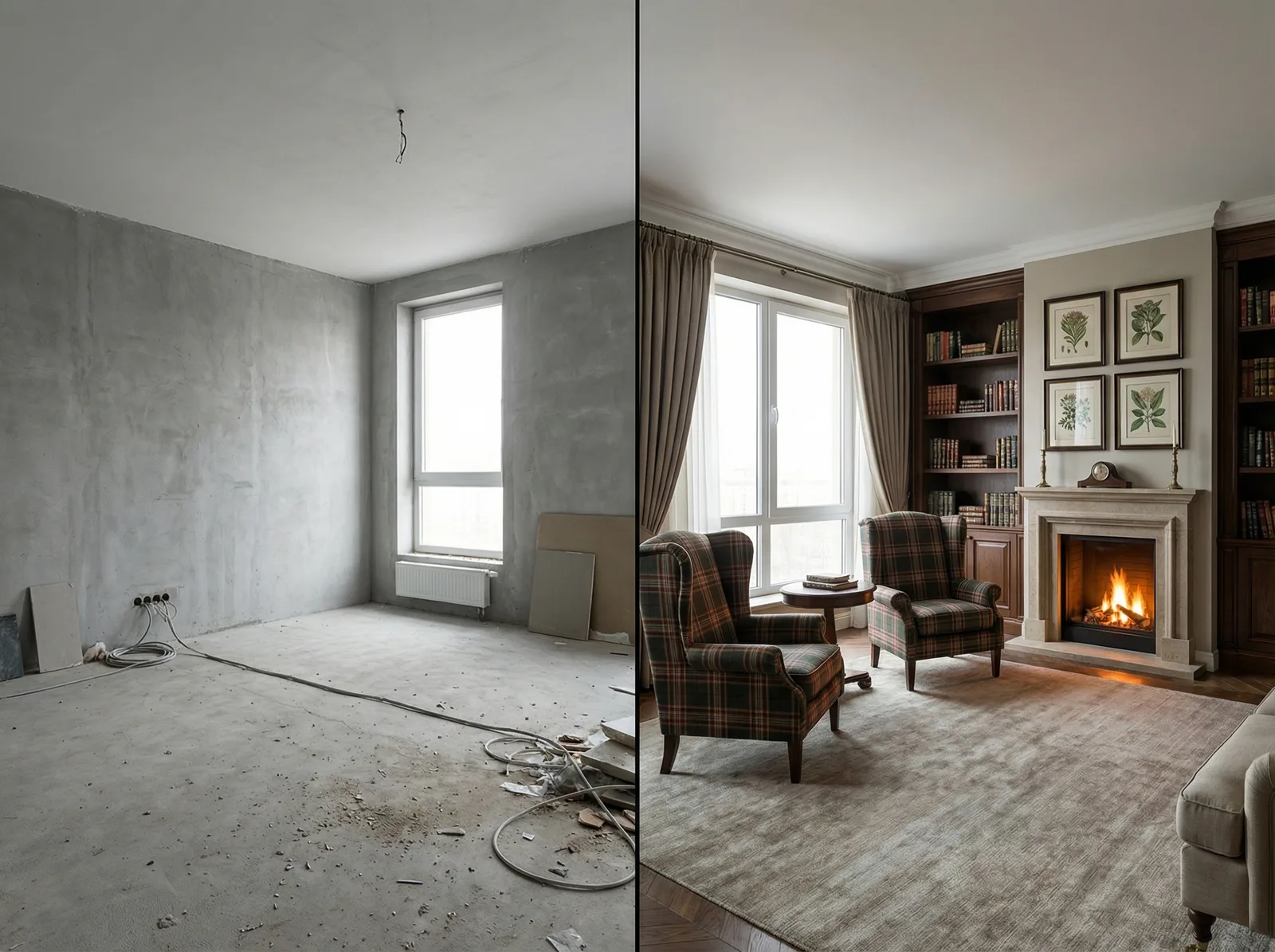 Трансформация интерьера в стиле Британский — до и после | RoomGPT