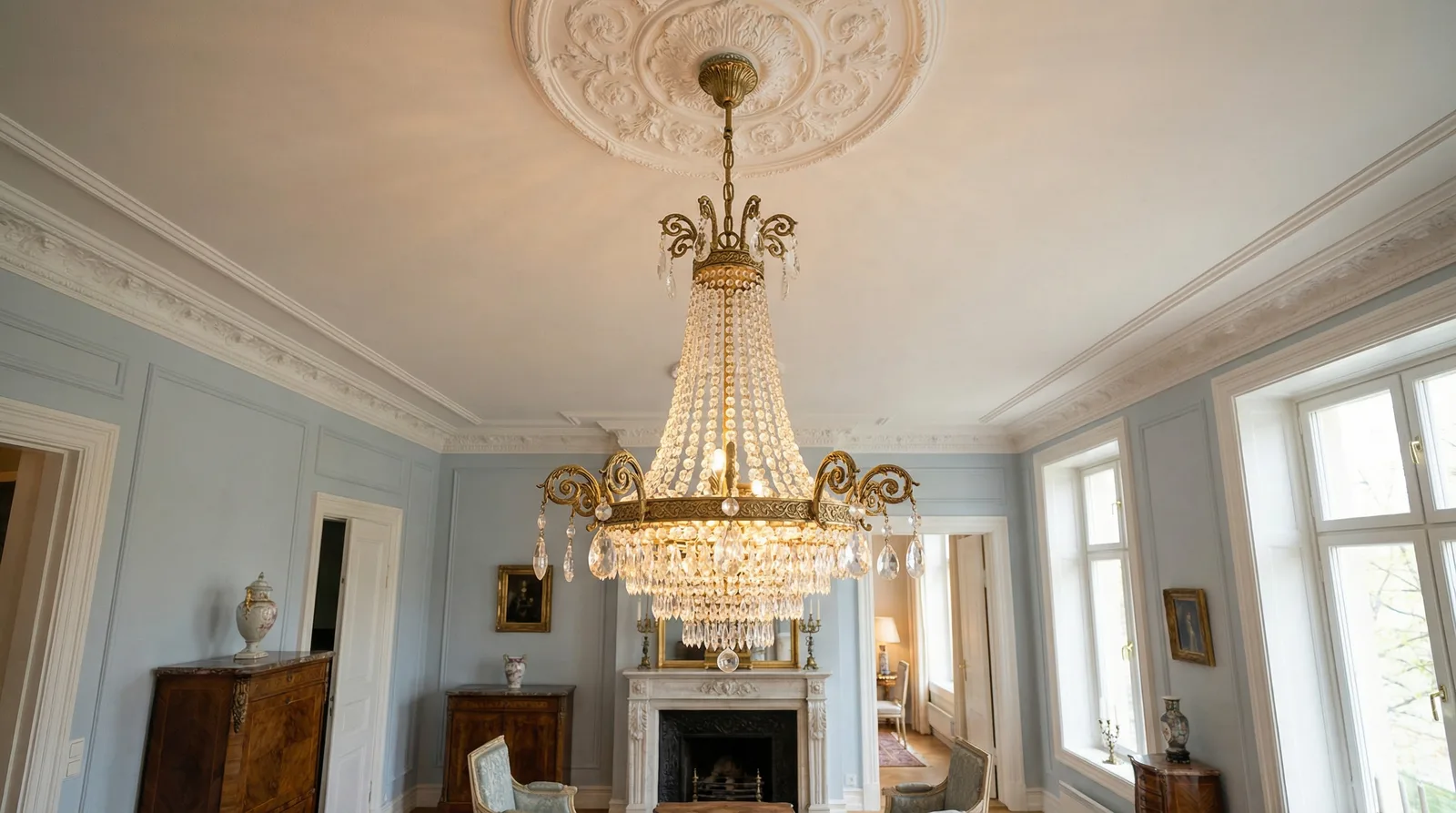 Классические люстры в стиле Неоклассика — пример интерьера | RoomGPT