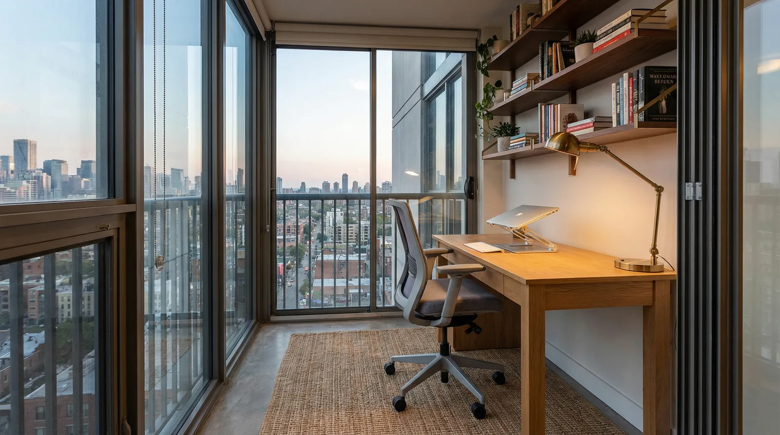 Варианты использования балкона — кабинет, зона отдыха, мини-сад