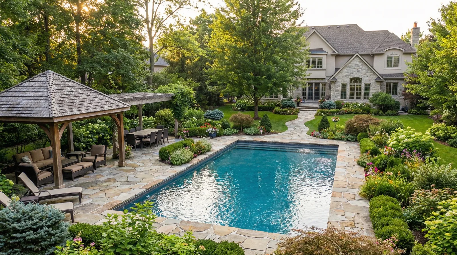 Бассейн в ландшафтном дизайне участка