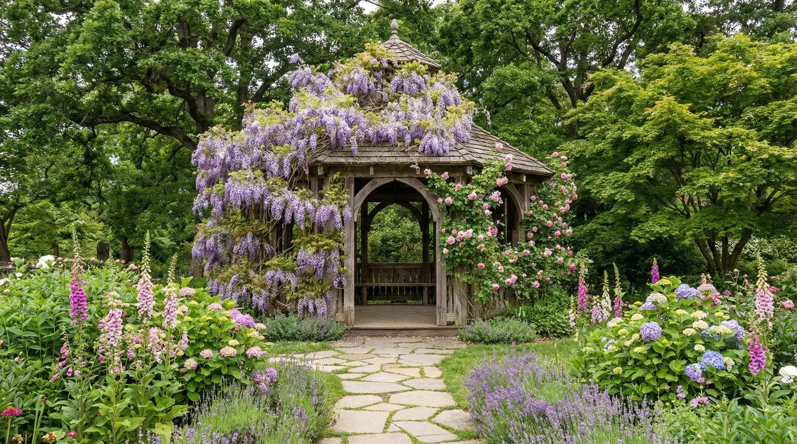 Комплекс баня с беседкой на загородном участке