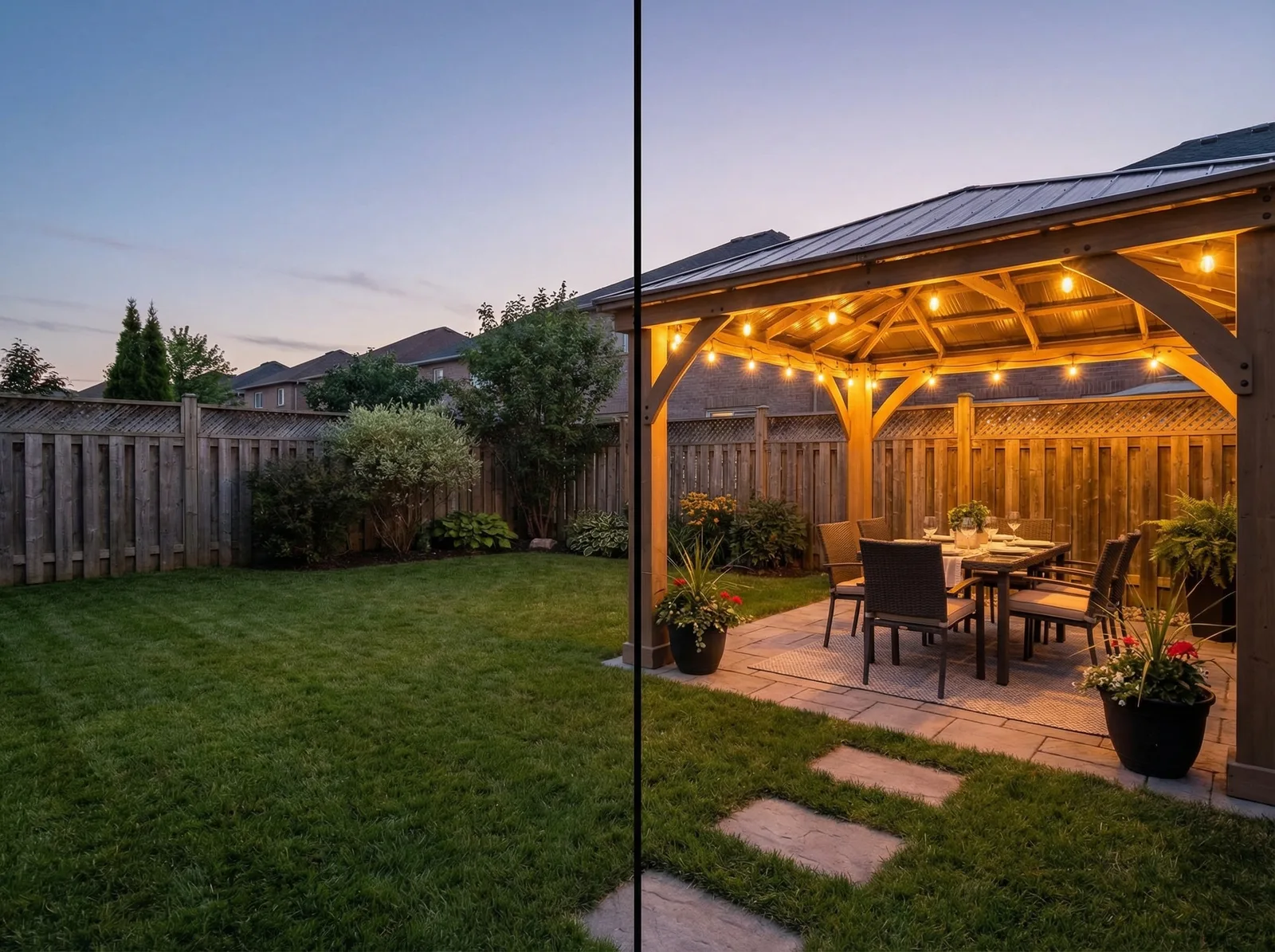 Визуализация дизайна беседки с нейросетью RoomGPT