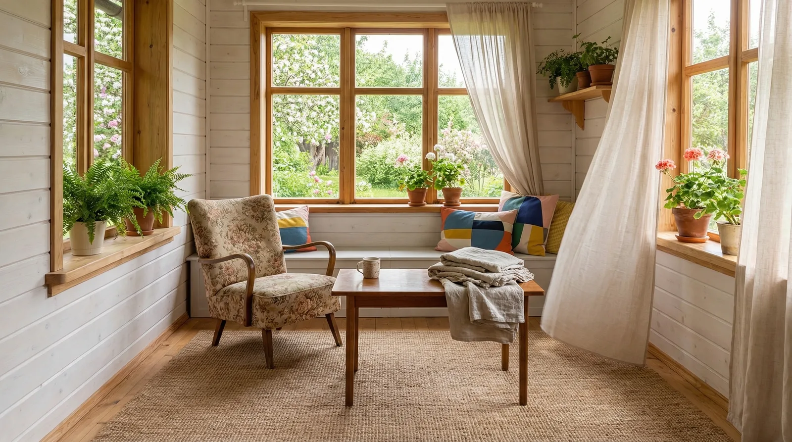 Интерьер дачного дома — уютная кухня в стиле кантри