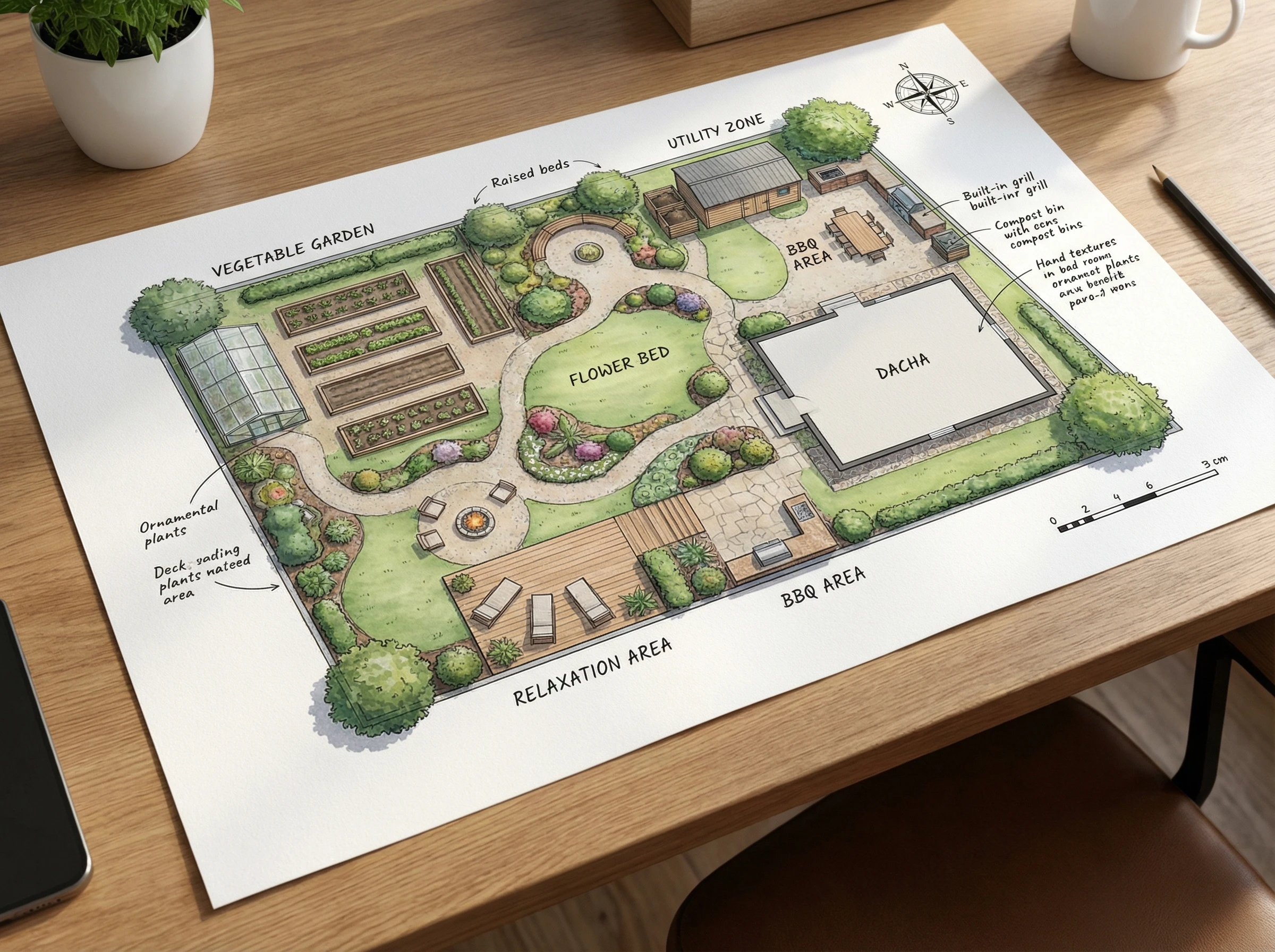 Схема зонирования дачного участка