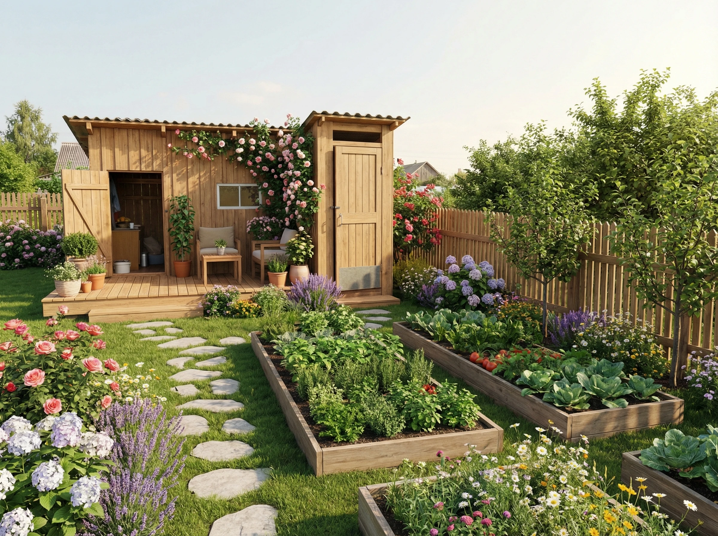 Дачный участок после дизайна с ИИ