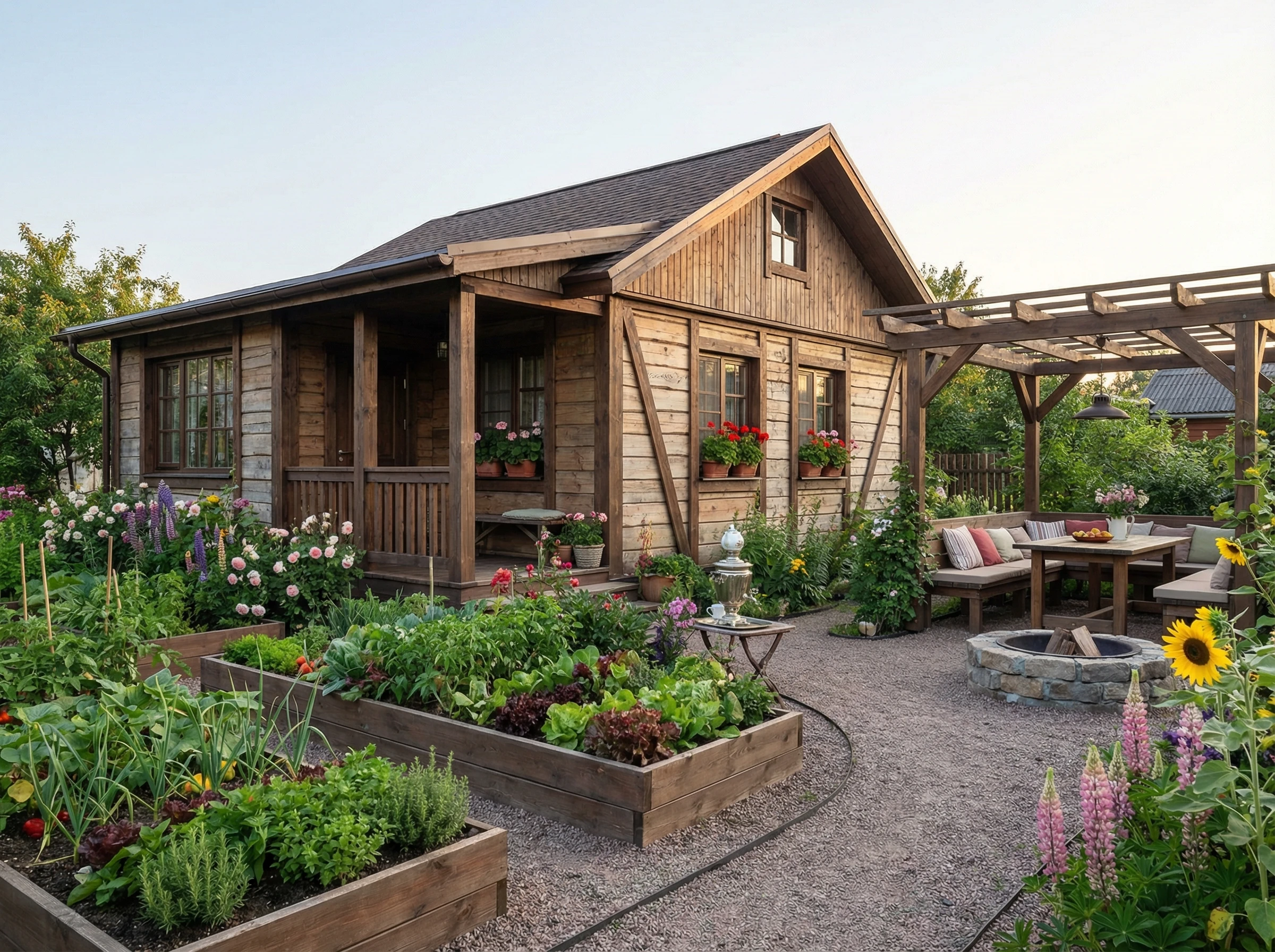 Дизайн дачного участка с нейросетью RoomGPT