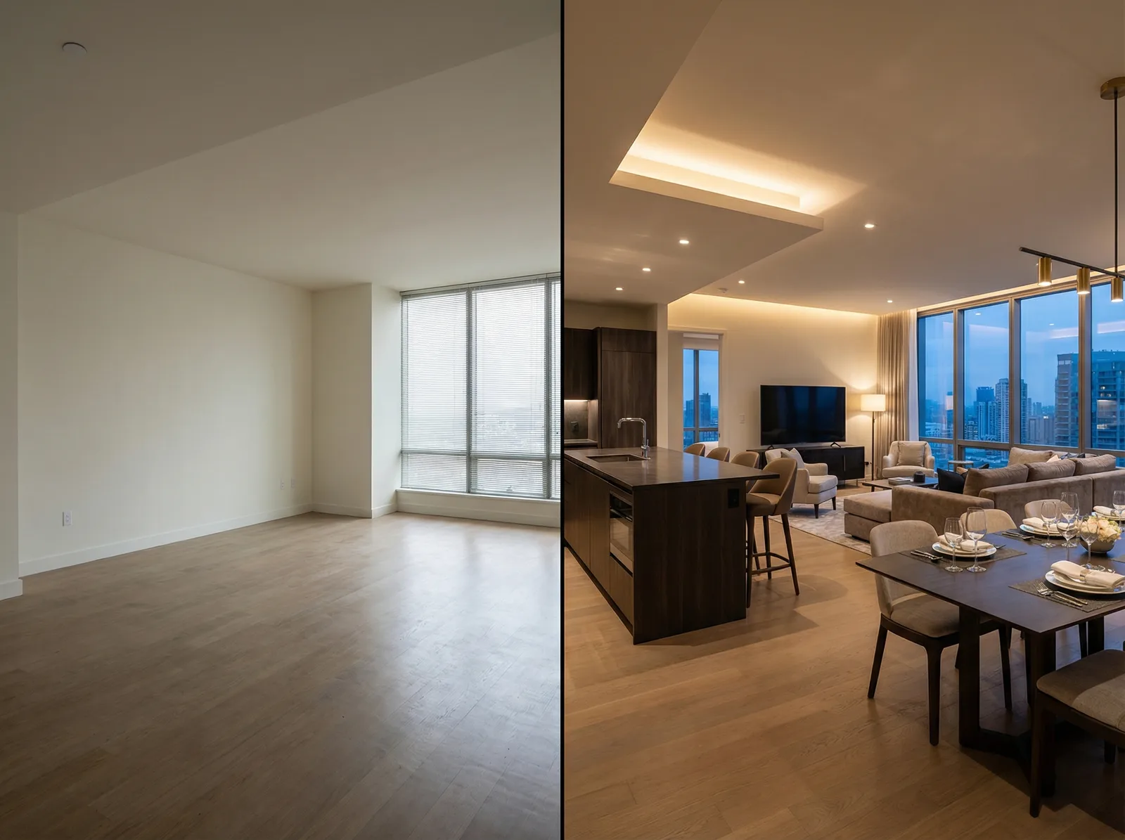 Визуализация кухни-гостиной с нейросетью RoomGPT