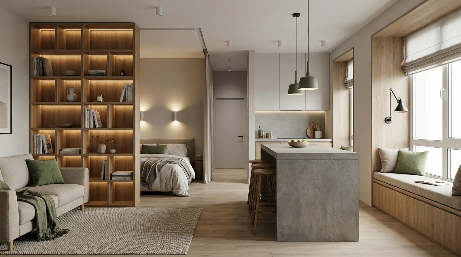 Дизайн маленькой студии 20-25 кв.м.