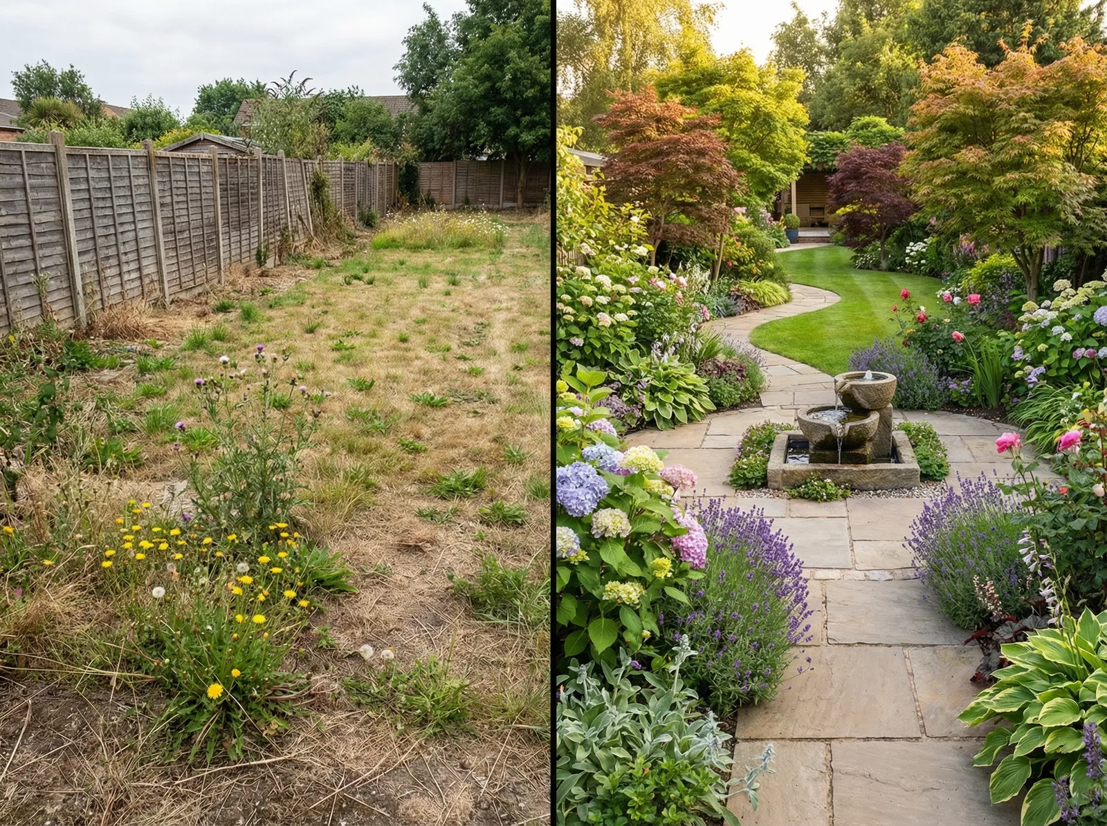 Визуализация дизайна сада с нейросетью RoomGPT