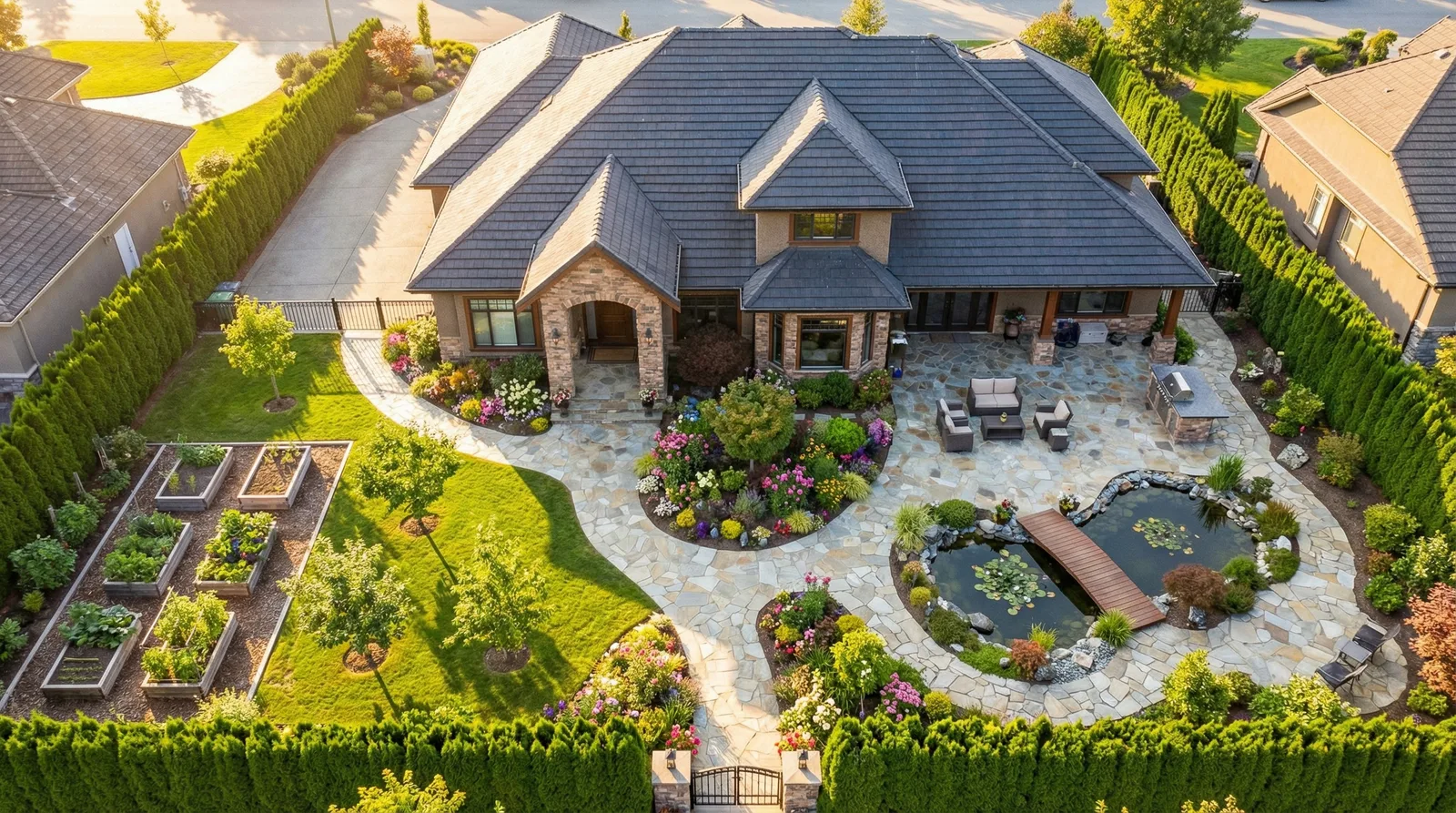 Участок после благоустройства с ИИ