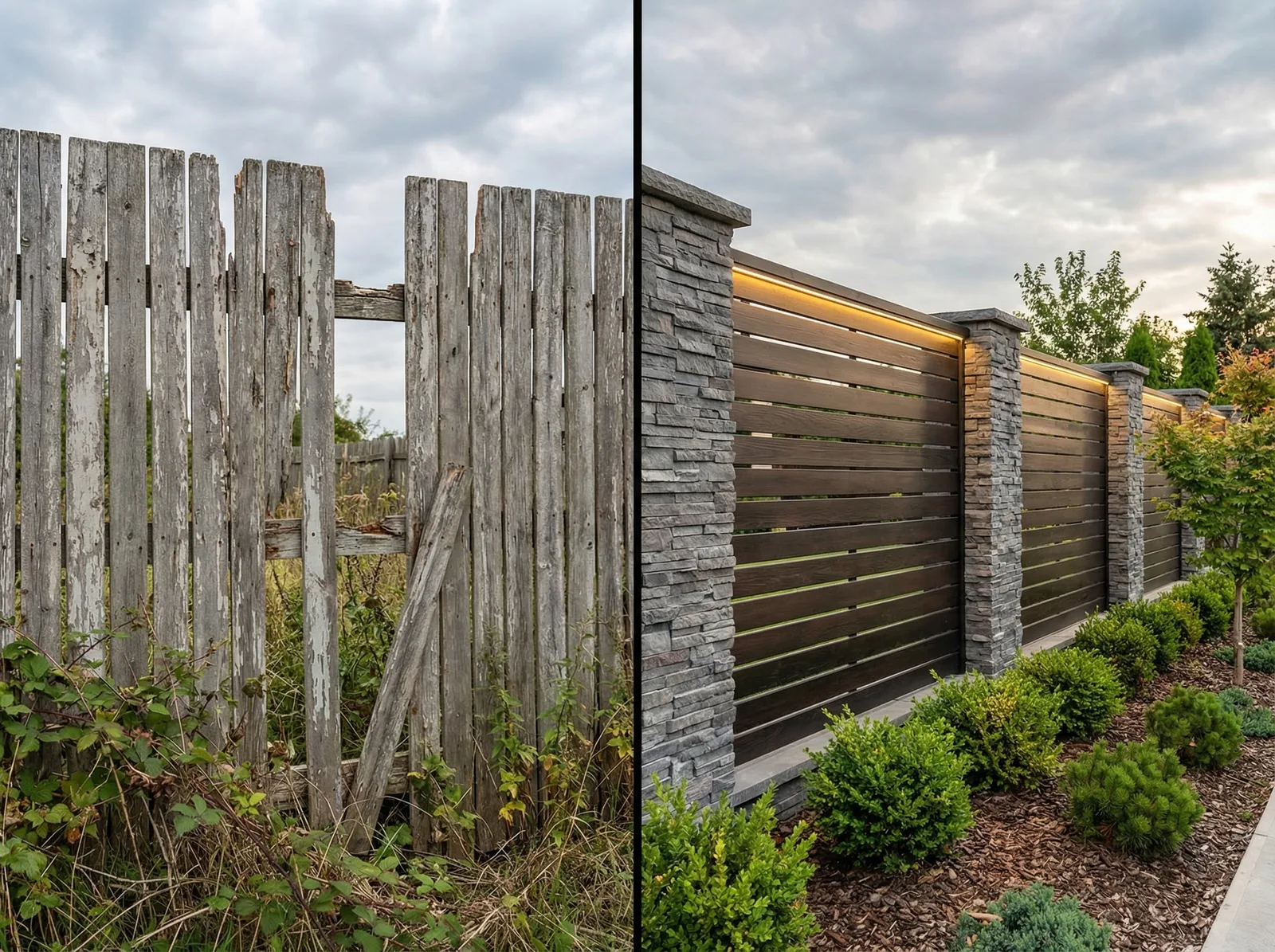 Визуализация дизайна забора с нейросетью RoomGPT